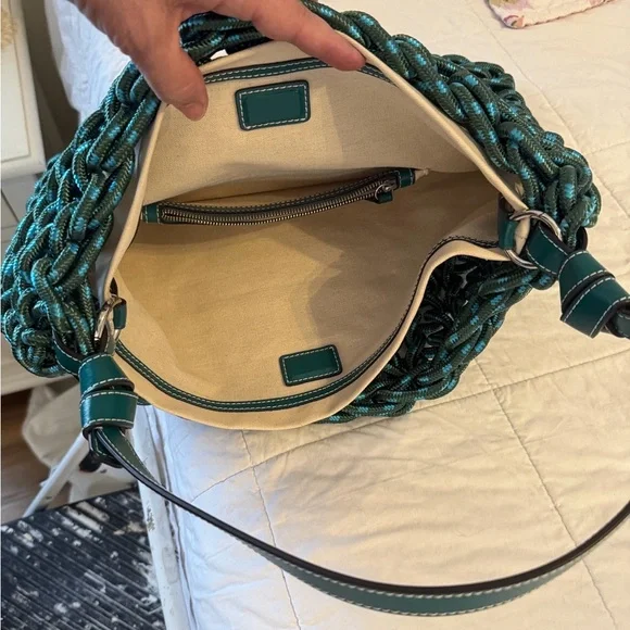 RARE FIND: STAUD leather trim woven purse - Picture 6 of 10